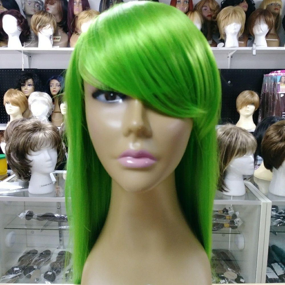 Sale - 45.00 Green Wig 32" long